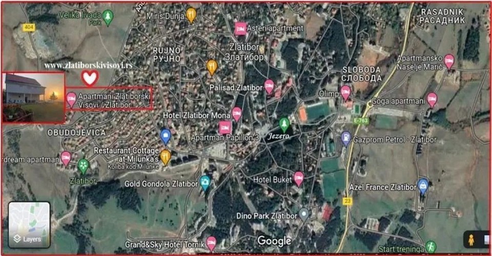 Lokacija apartmana Zlatiborski visovi Kuća za odmor